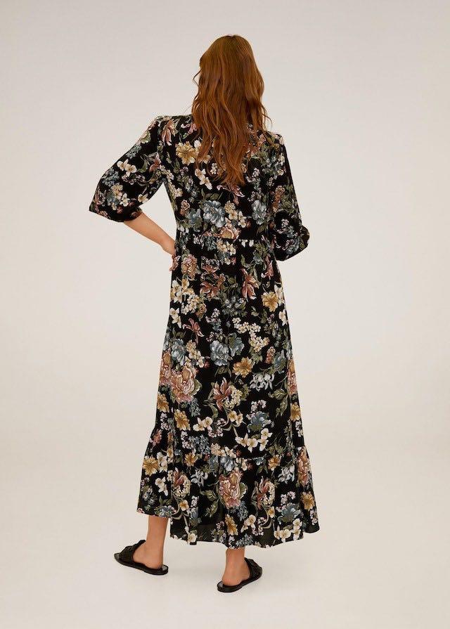 Mango black shop floral dress