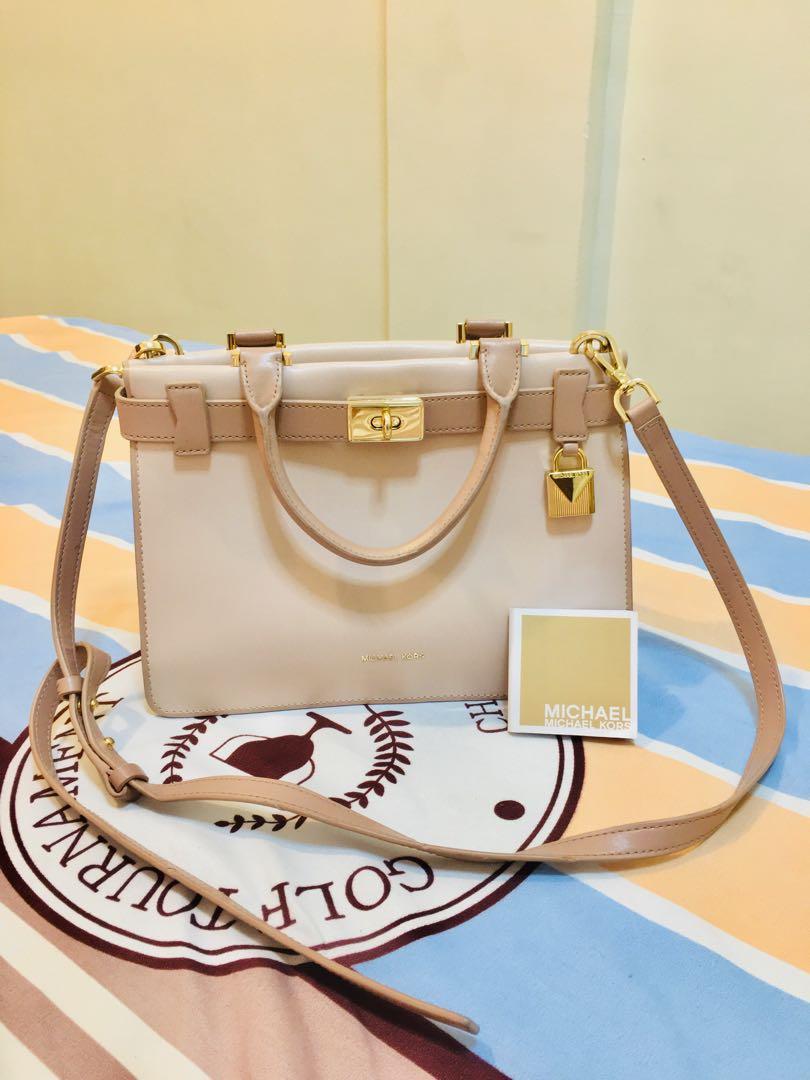 Tatiana small logo and leather satchel on sale