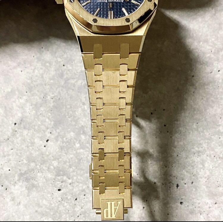 MINT Audemars Piguet 15450BA Caliber 3120 Yellow Gold Blue Watch