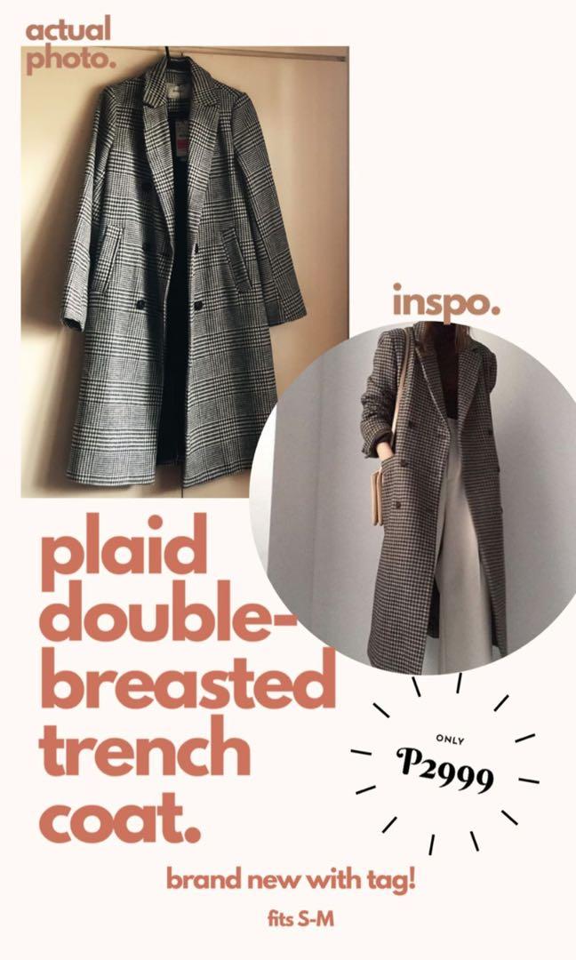 PLAID WOOL TRENCH COAT (Category: Coats, Jackets and Outerwear) located in Paranaque City. Submitted by brb.decluttering (Listing ID 1037296591, Image 1). Description: Brand new and never worn! Message me for deets & more photos. Would appreciate be more than happy to send :) More on @shop.yssarebb on instag! .