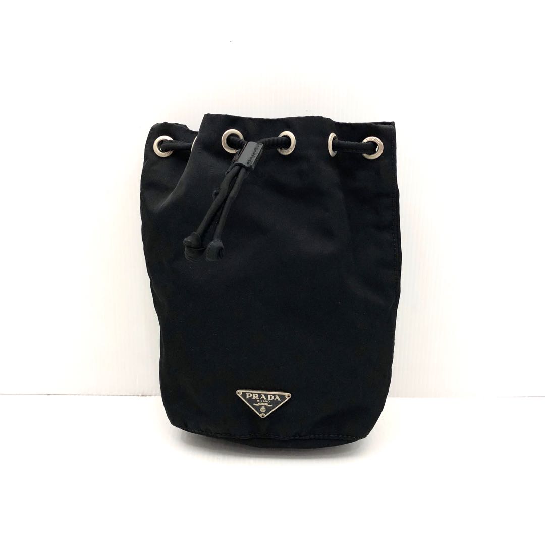 Prada Black Nylon Drawstring Pouch QNA4NC21KB000