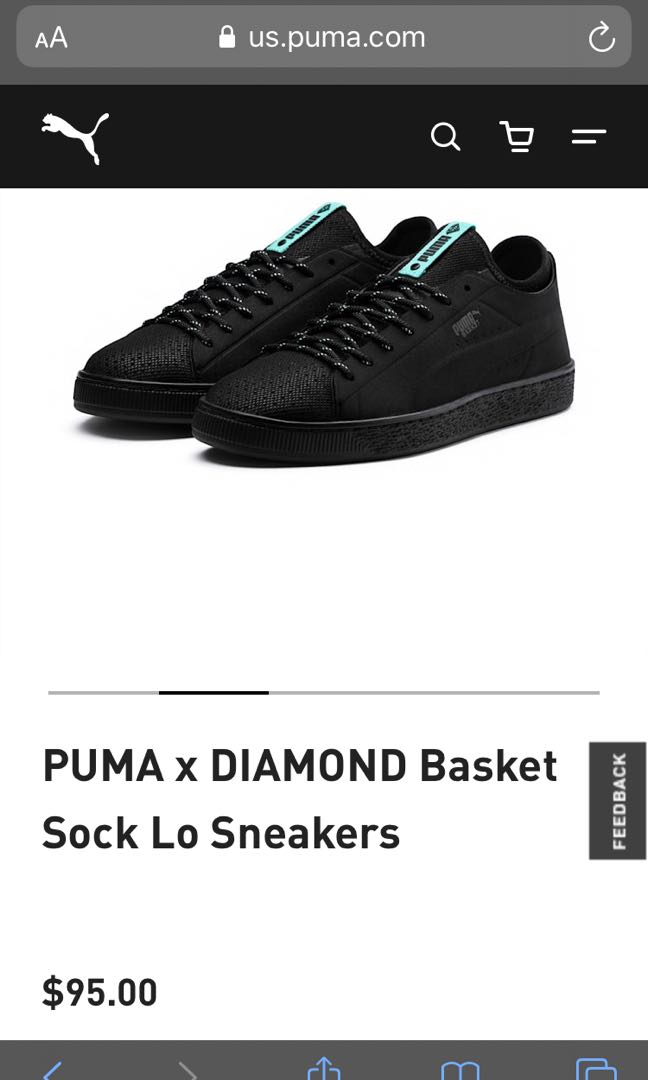 Puma x diamond basket sock lo sneakers shop