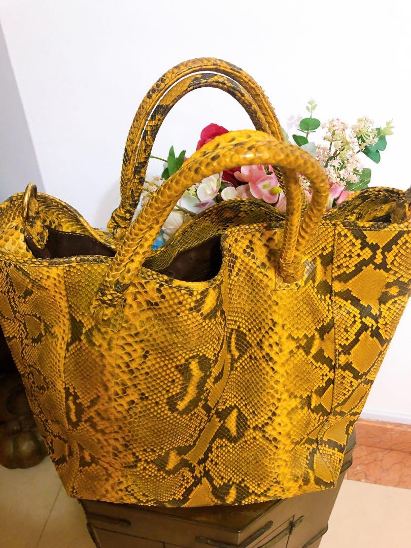 Tote bag .... Python snake leather genuine made in indonesia, Women's ...