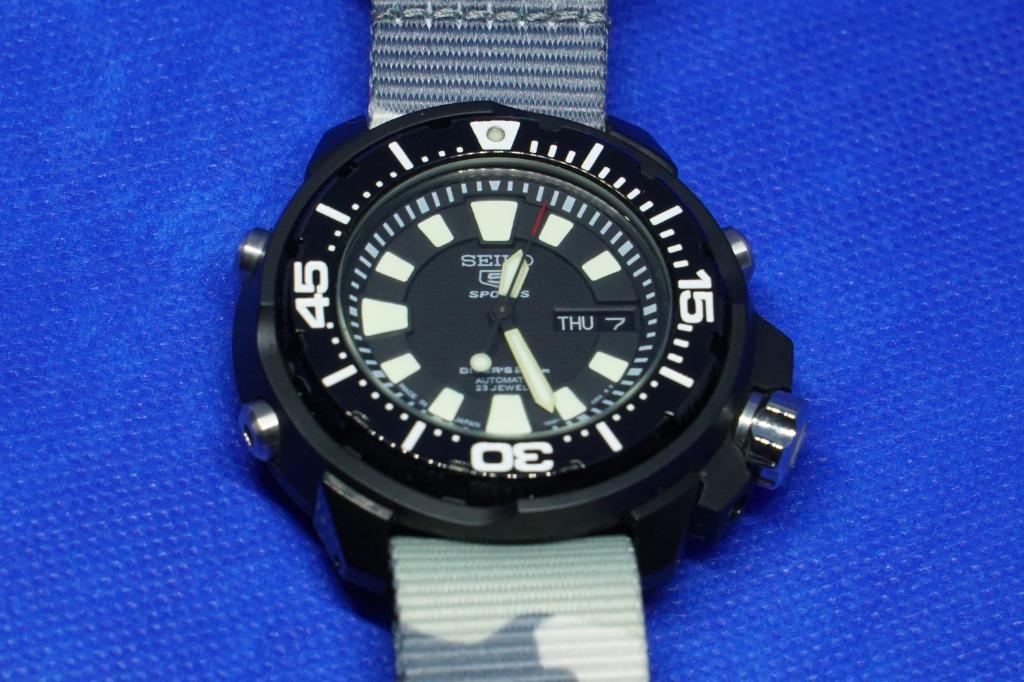Rare Seiko SKZ247 SKZ255 Black PVD Frankenmonster 24 I