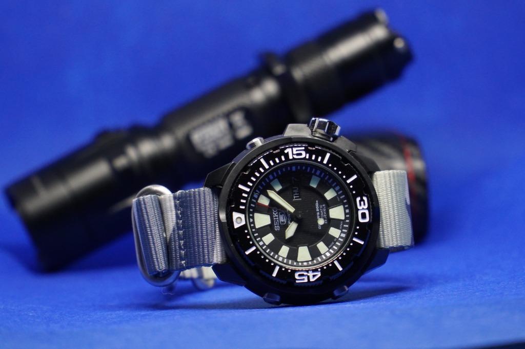 Rare Seiko SKZ247 SKZ255 Black PVD Frankenmonster 24 I