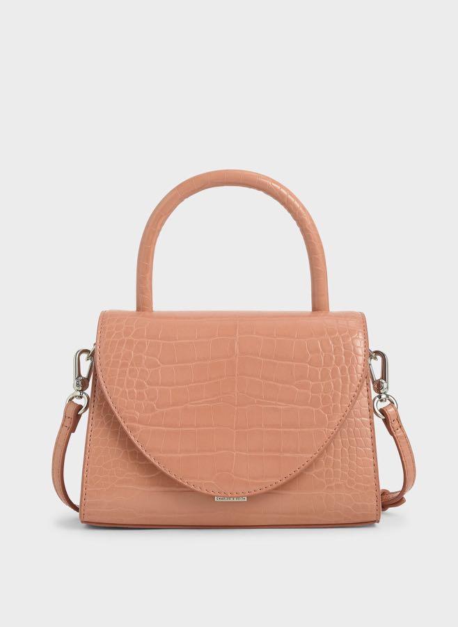 Charles & keith structured top handle bag on sale