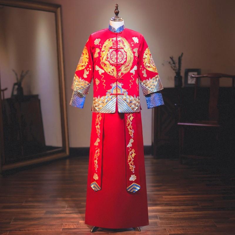 Rental Chinese wedding men's wear (bridal wear red), Men's Fashion