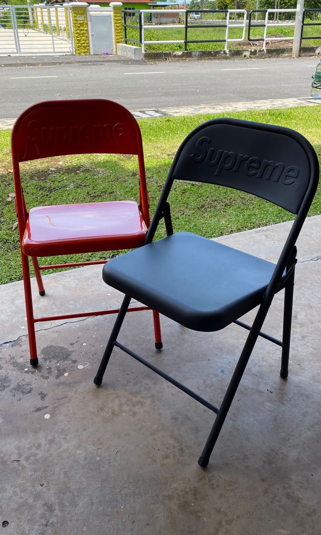 【Red】 Supreme Metal Folding Chair 20FW