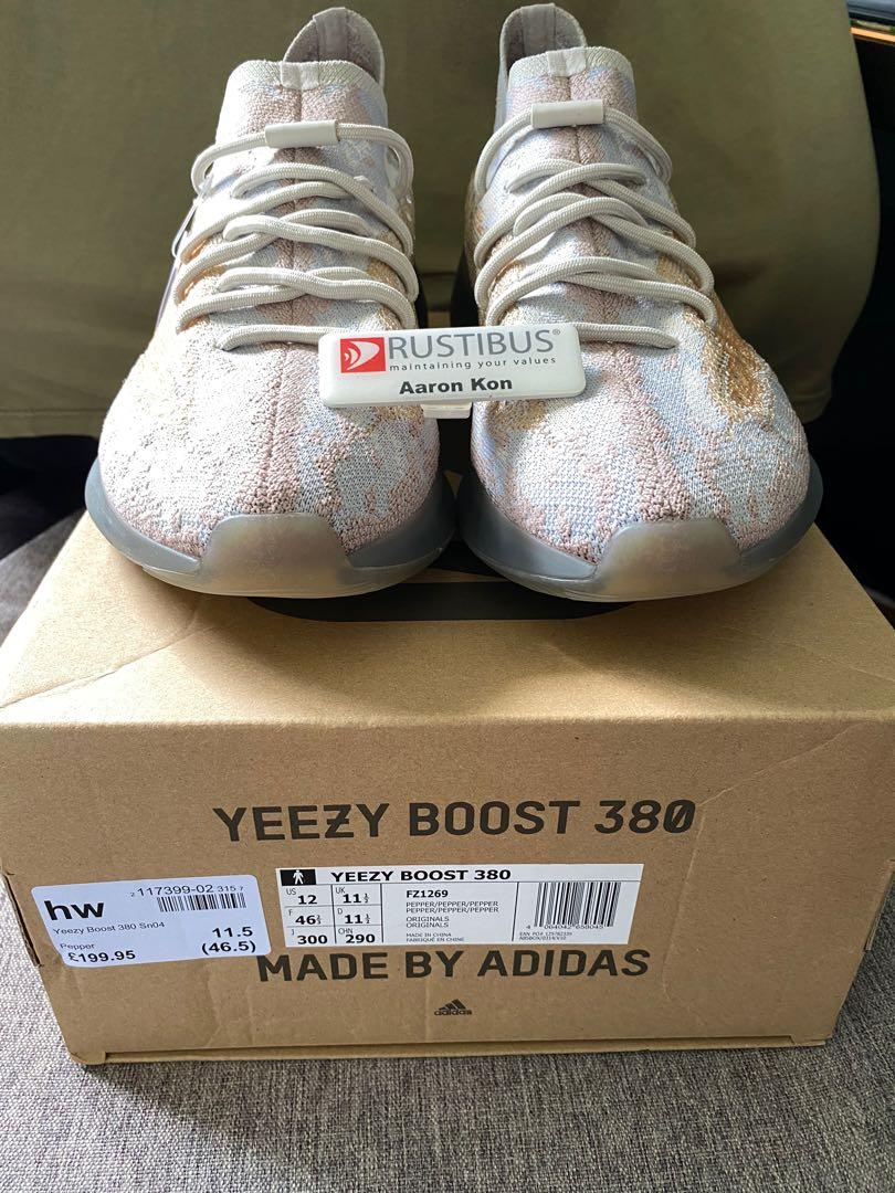 US12 UK11.5 BNDS Yeezy Boost 350 Pepper Men s Fashion Footwear Sneakers on Carousell
