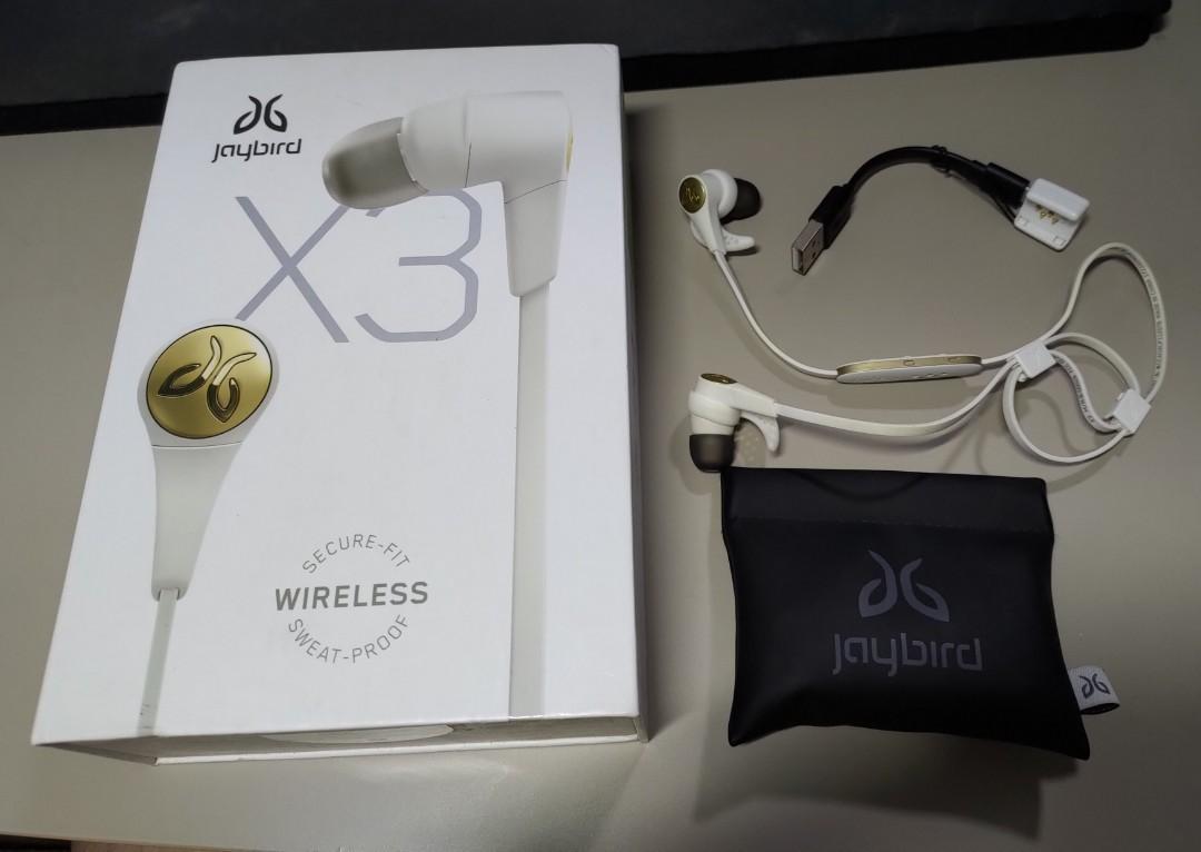White Jaybird X3 Wireless Bluetooth Earpiece with mic Audio Earphones on Carousell