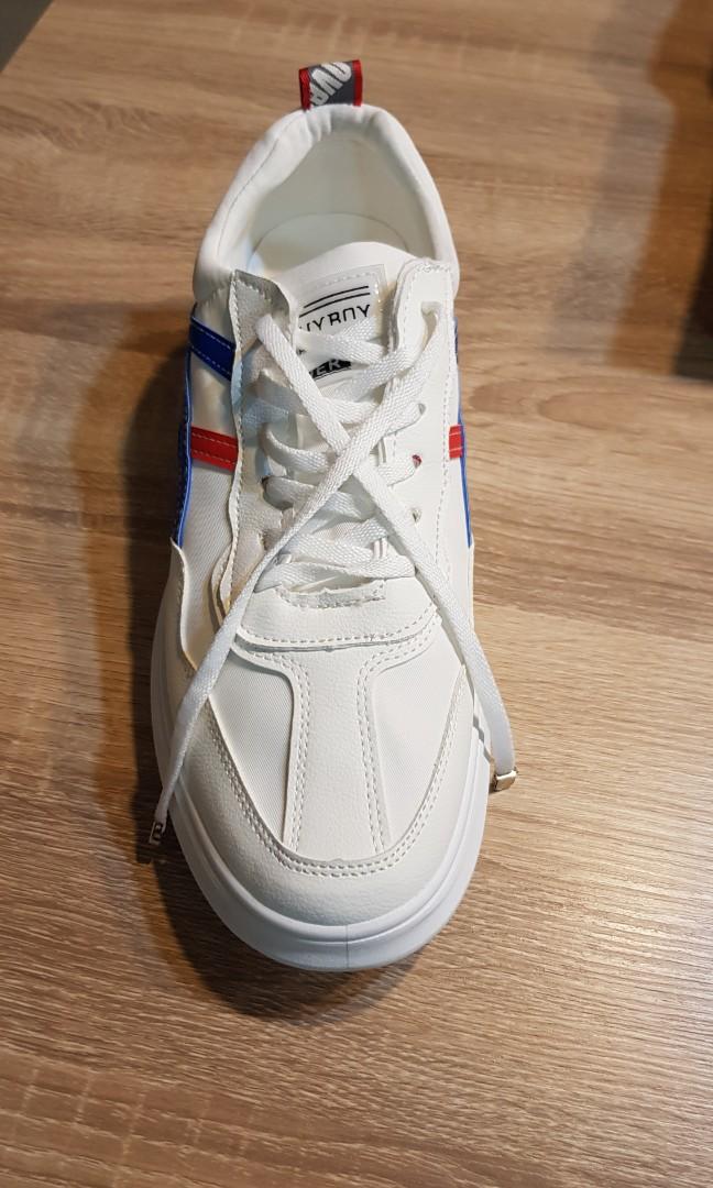 White sneakers with red on sale