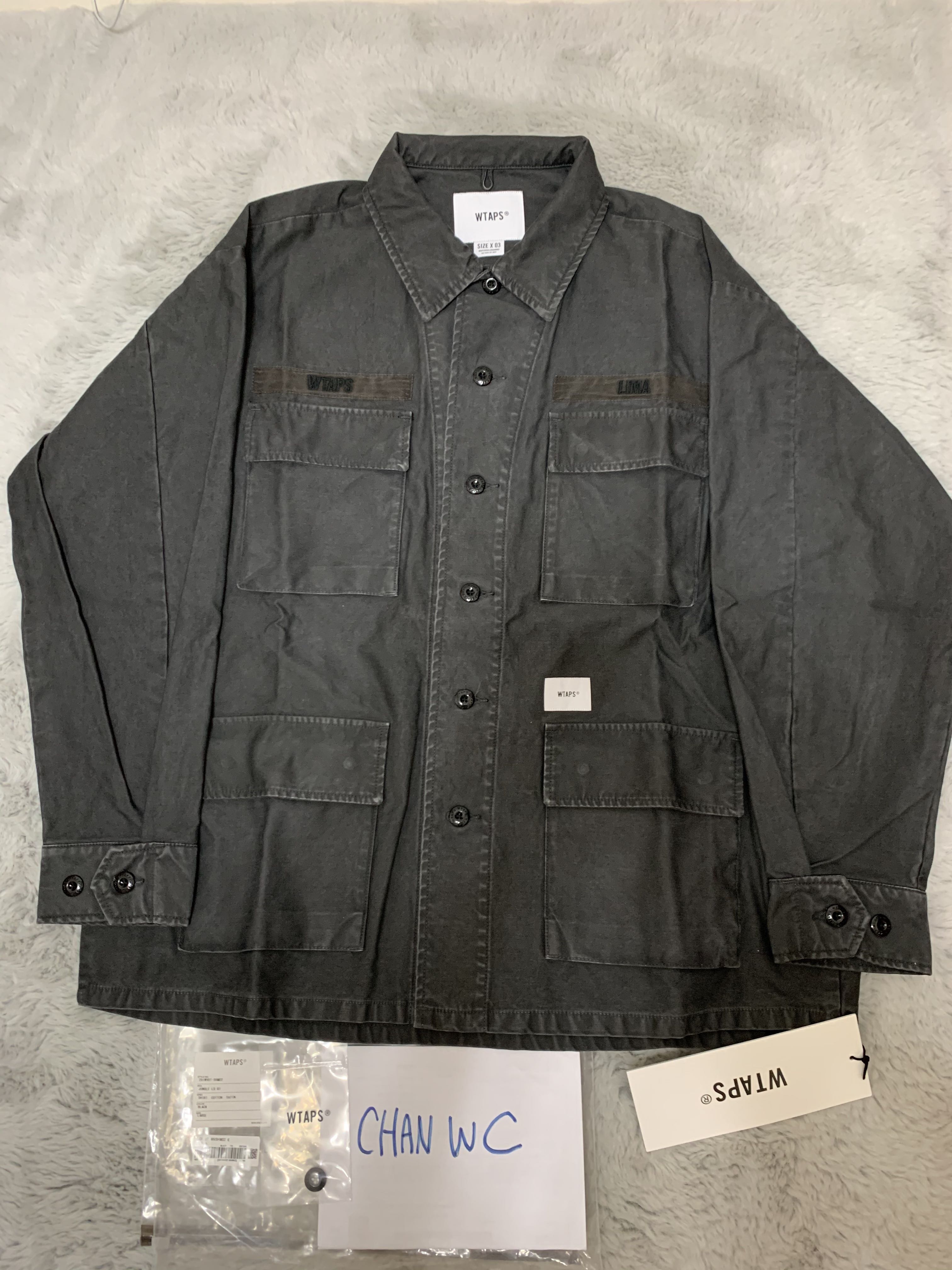 WTAPS 20SS Jungle Shirt LS / Black / Size 03 / 100% new, 男裝