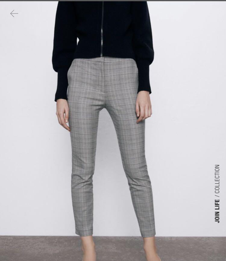 Zara Checkered Formal Jogging Pants, Women's Fashion, Bottoms, Jeans &  Leggings on Carousell