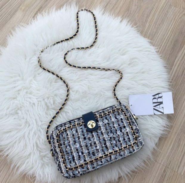 Zara best sale tweed bag