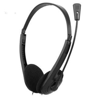 3.5mm Wired Headset Noise Reduction Heavy Bass Stereo Headphone with Mic for PC and Laptop