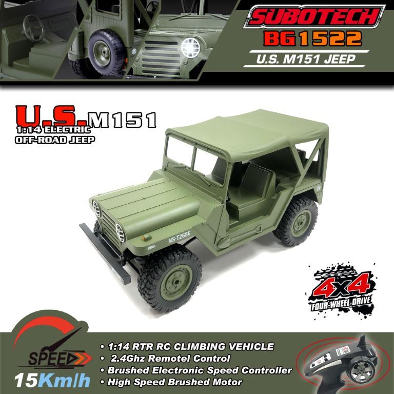全新 速博subotech 1 14 Bg1522 U S M151 Jeep 2 4ghz 遙控越野車4輪驅動無段變速15km H 綠色 玩具 遊戲類 玩具 Carousell