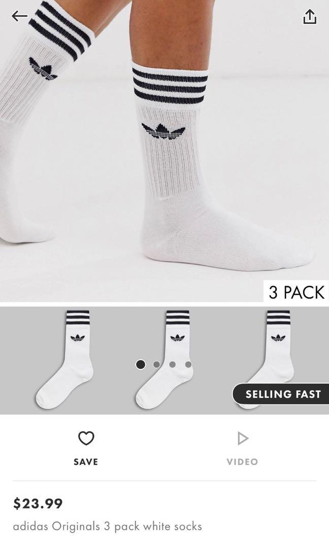 adidas socks pack of 3 for 99