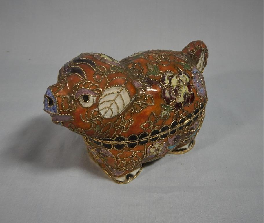 Antique Chinese Cloisonne Pig Trinket Box Retired Circa Mid 20th Century Women S Fashion Jewellery Others On Carousell