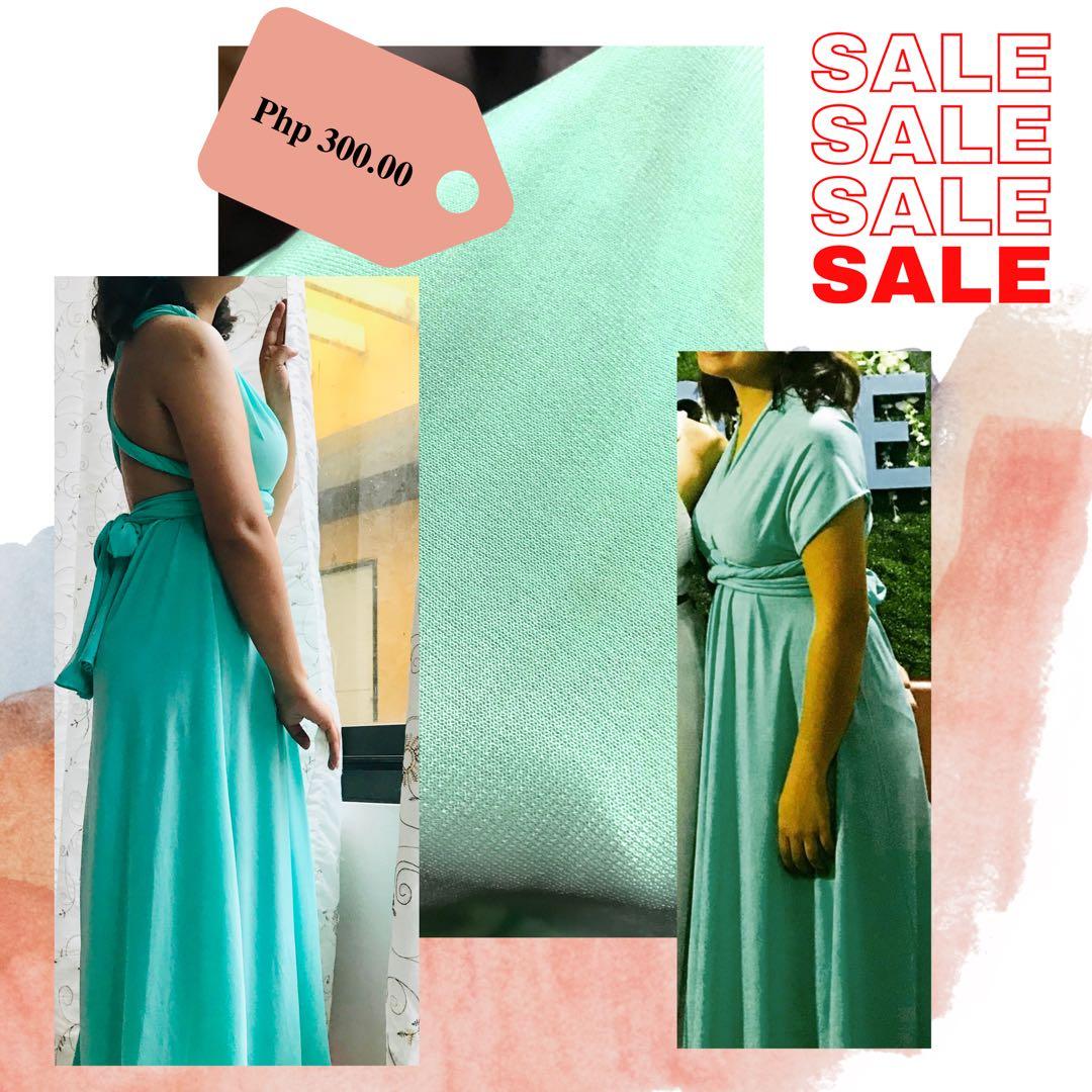 Aquamarine color infinity dress