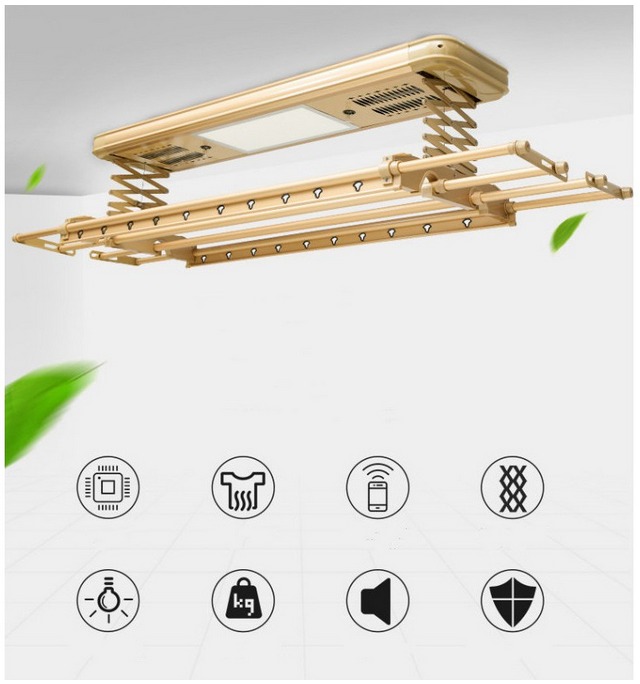 Balcony Automatic Drying Rack Lifting Smart Remote Control Telescopic ...
