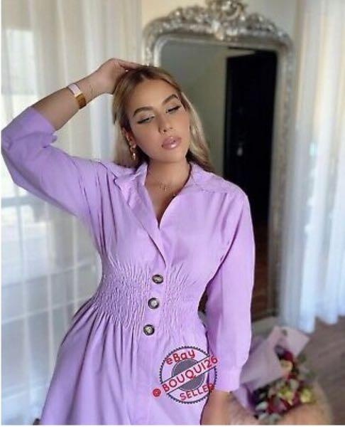 BNWT Zara Lilac Shirt Dress with ...