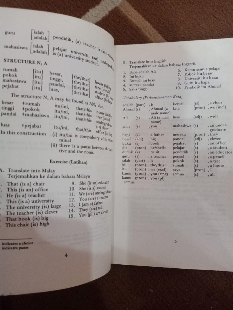 Buku Rujukan Bahasa Introduction To Malay Grammar 1986 Hobbies