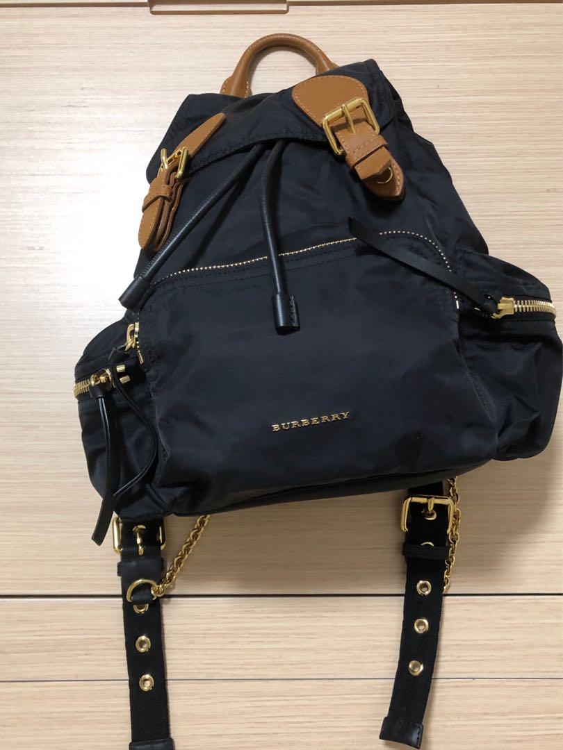 SUPER SALE Burberry Rucksack Backpack Medium Black and Brown