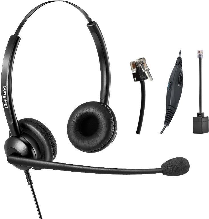 headset with mic for landline phone