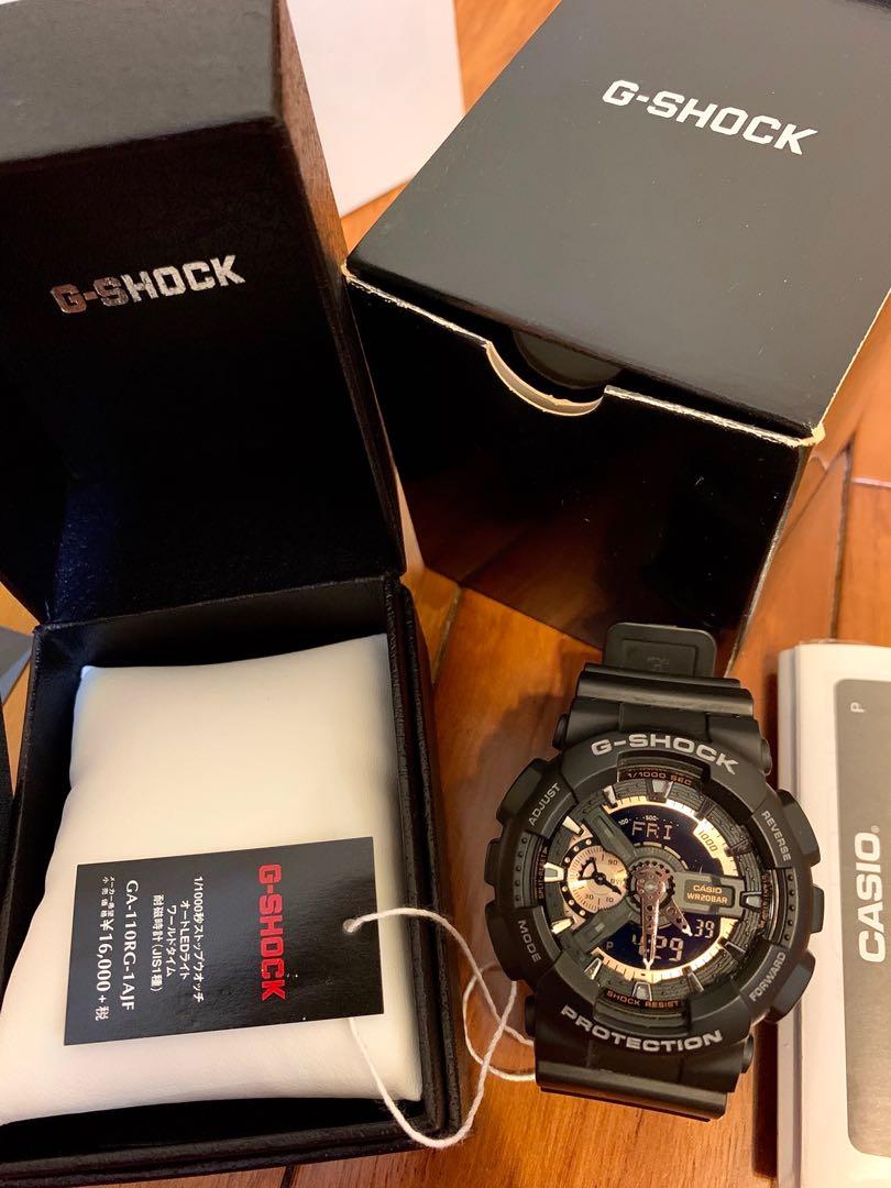 降）CASIO CASIO G-SHOCK 卡西歐玫瑰金GA-110RG-1A, 名牌精品, 精品