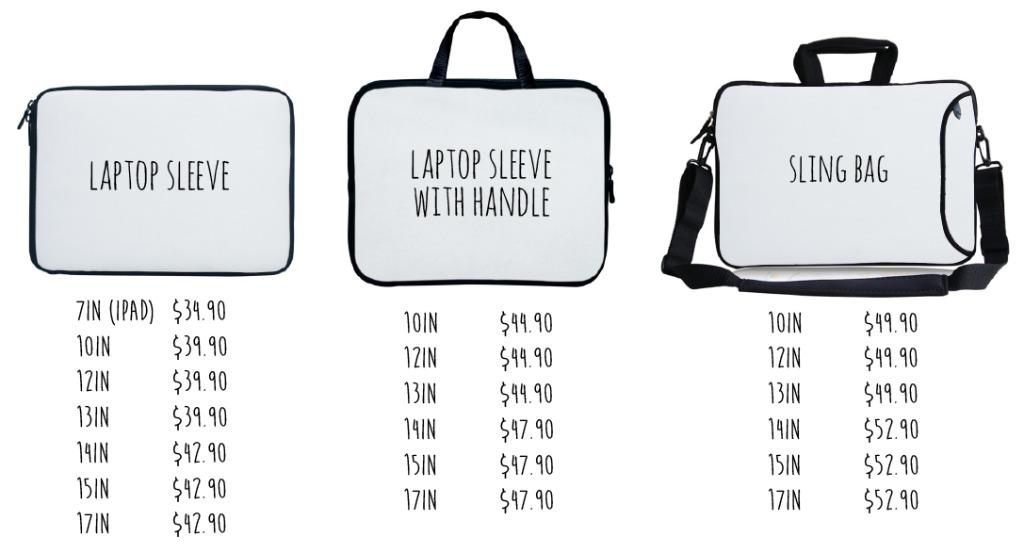 Personalised laptop case with handle outlet