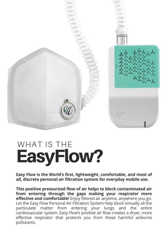 Easy Flow Personal Air Filtration System (Category: Sanitizers & Disinfectants) located in Manila. Submitted by raidmytreasures (Listing ID 1037512984, Image 3). Description: Breathe SAFE AIR WITH EASE like normal with EASYFLOW 🇺🇸 It provides a flow of safe and filtered fresh air directly inside your mask eliminating exhaustion and suffocation. A new normal necessity to stay safe and comfortable. Can be used in the office, clinic, jogging, biki