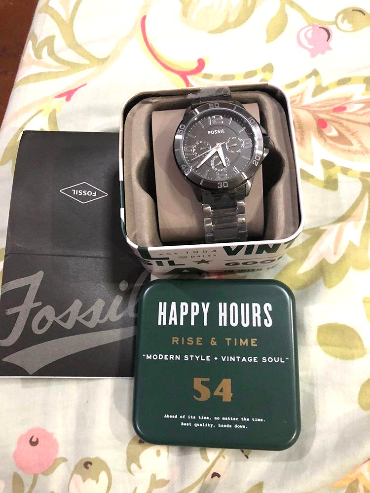Sale Fossil Smokey Stainless Steel Watch with engraved Men s
