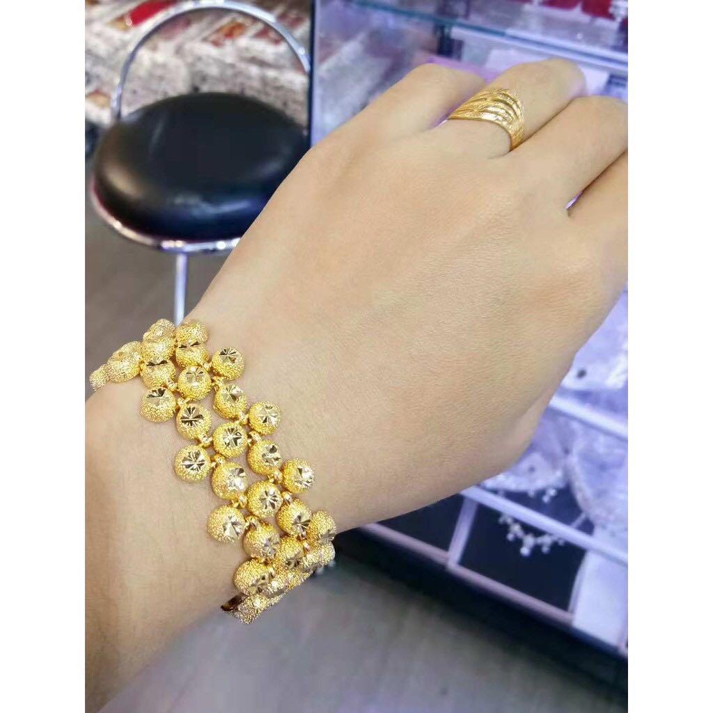 Gelang Tangan Emas Korea 24k Bulat Telor Women S Fashion Jewellery On Carousell