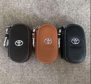Genuine Calf Leather Toyota Oval Leather Key Case