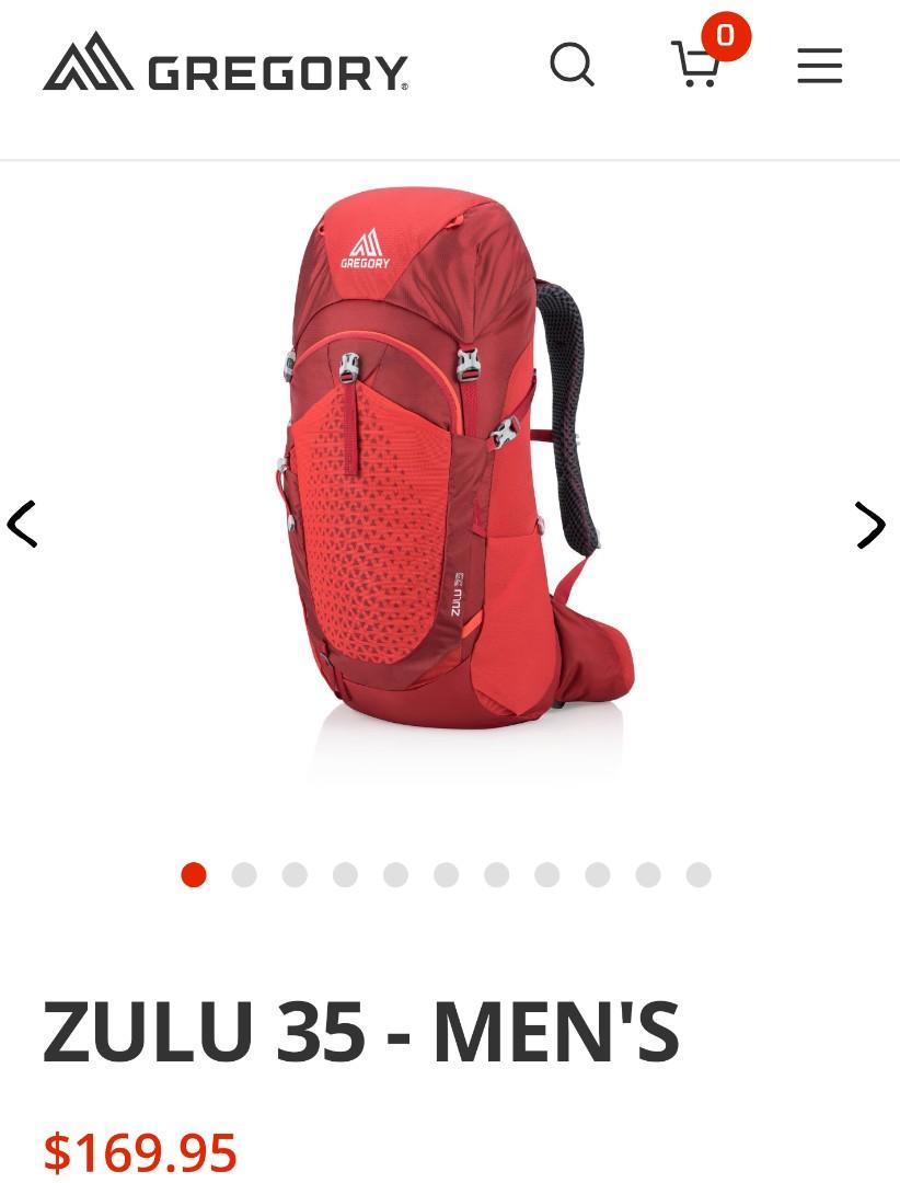 Gregory Zulu 35L Backpack背囊, 男裝, 袋, 背包- Carousell