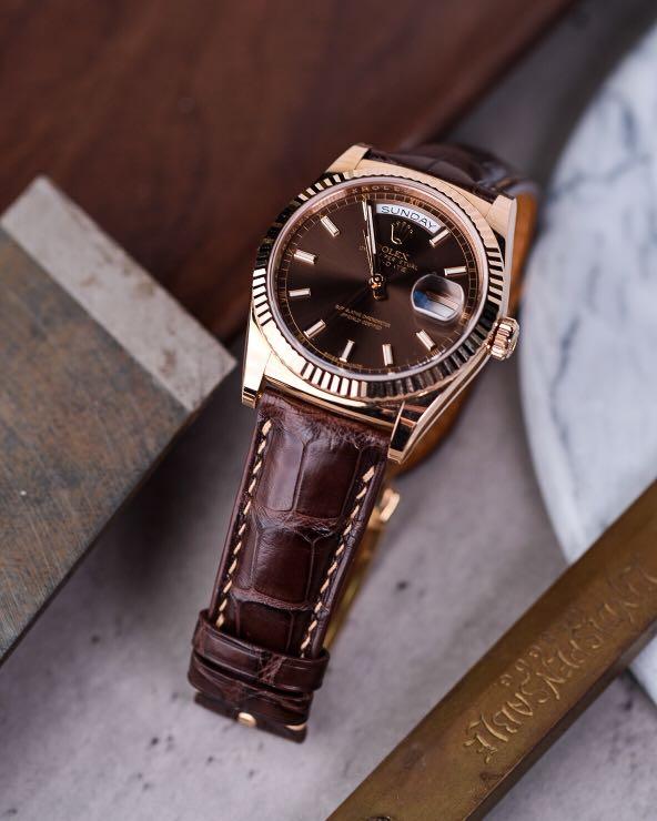 Buy rolex hotsell leather strap