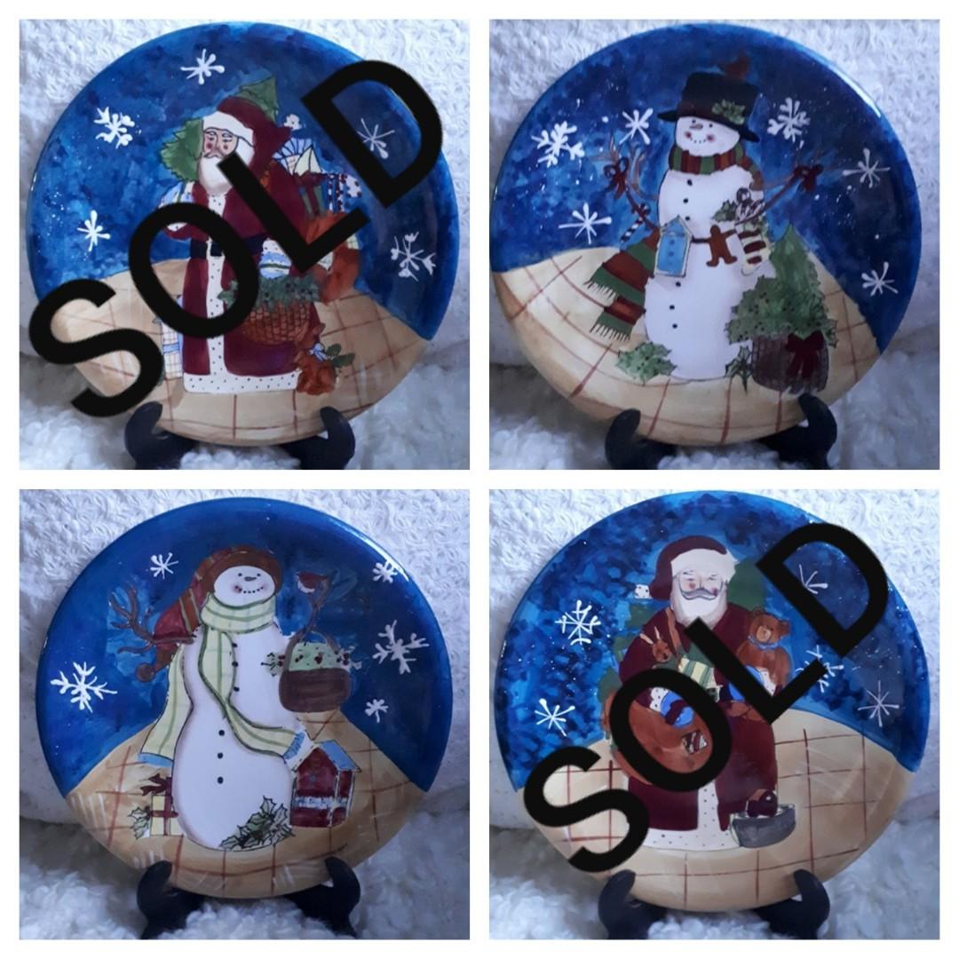 Handpainted Christmas Plates by Artist Susan Winget 500 each