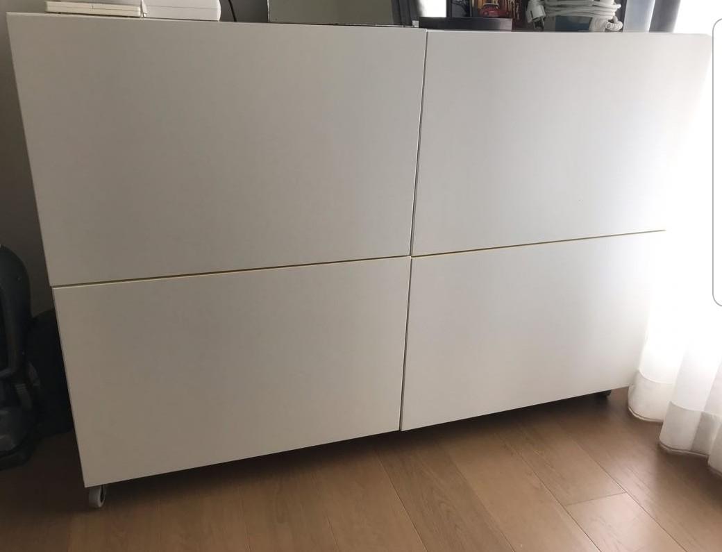 Ikea Besta Cabinet With Doors Furniture Shelves Drawers On Carousell