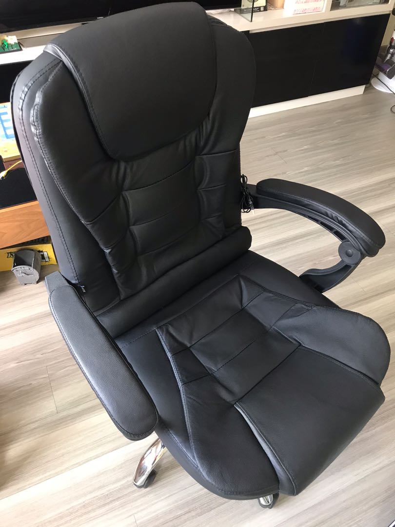 black leather computer chair