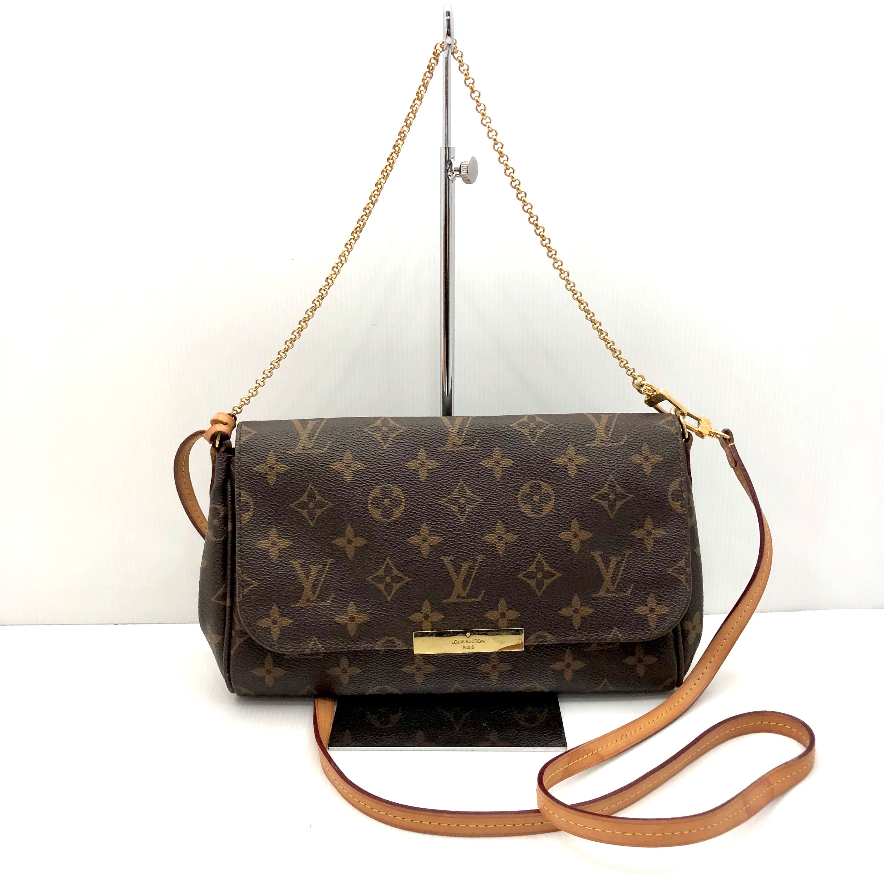 Auth Louis Vuitton Favorite MM Monogram M40718 Genuine Clutch Shoulder Bag  LD171