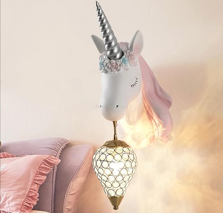 Magical Pastel Unicorn Candy Wall Lamp, Kids Wall Lamp