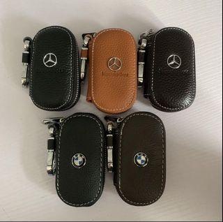 Mercedes BMW Oval Leather Key Fob Pouch