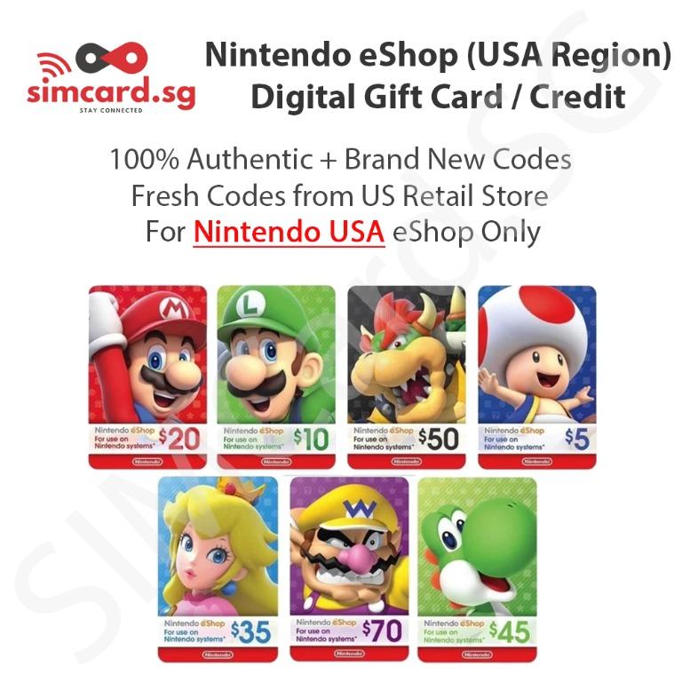 Digital Gaming Card Nintendo Eshop USA $ 35