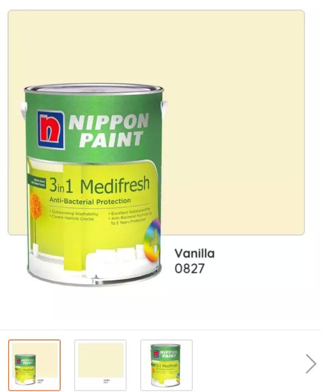 Nippon Paint 3 In 1 Medifresh 0827 Vanilla 1l Everything Else On Carousell