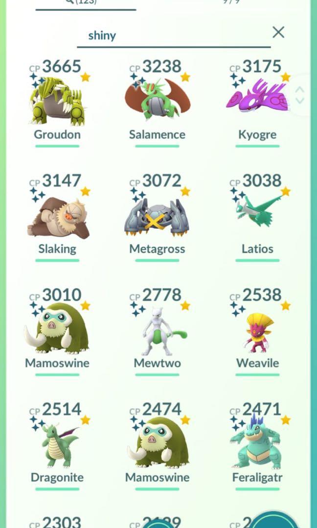 Pokemon Go rare shiny sale and account, Video Gaming, Gaming ...