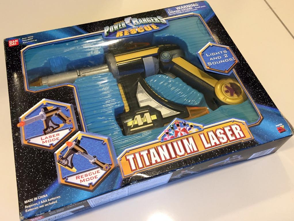 Power Rangers Lightspeed Rescue Titanium Laser Gun / Axe (Lights