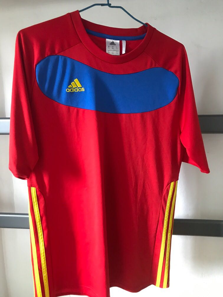 red adidas soccer shirt