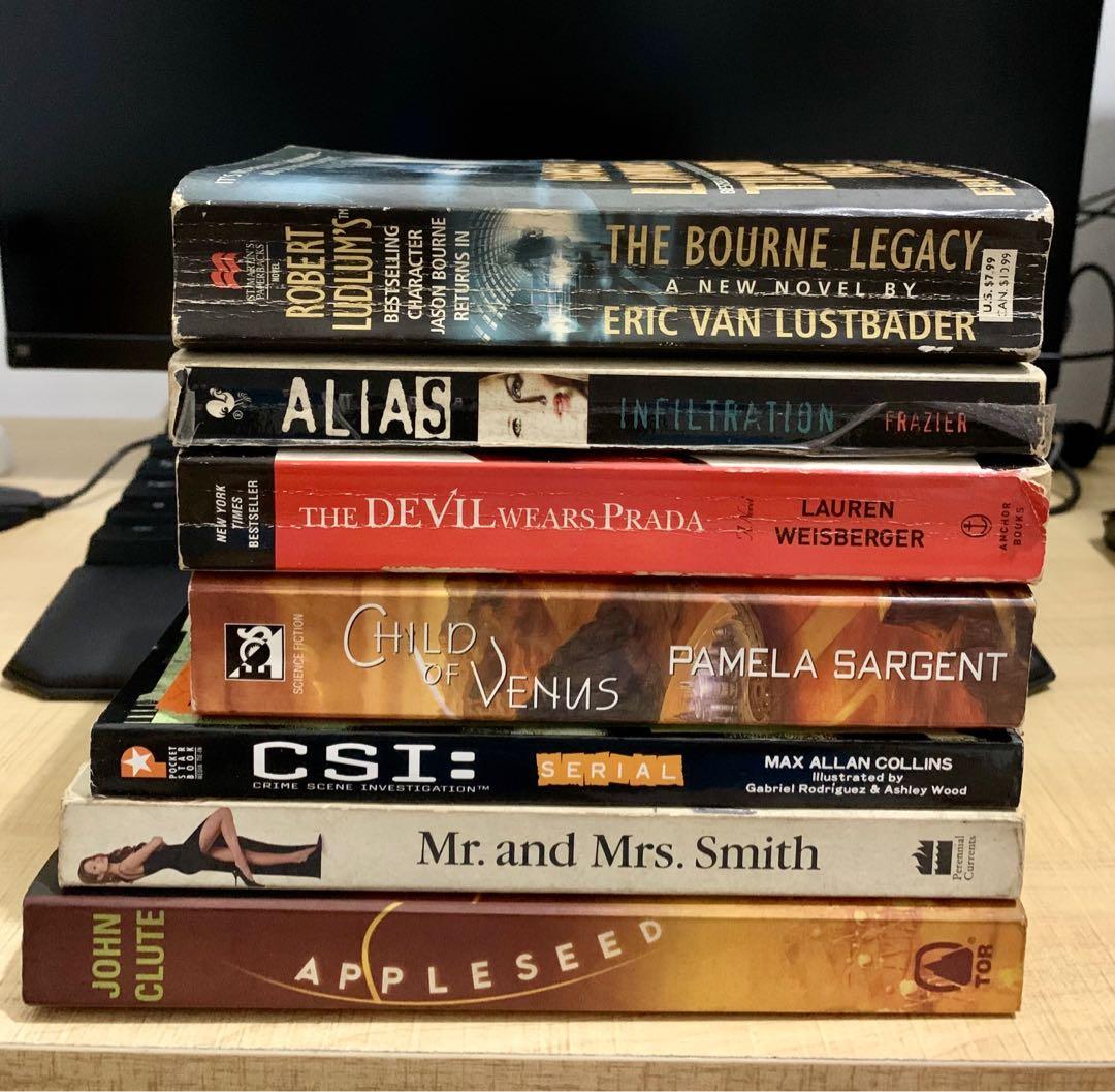 Sci Fi / Action Books (Set of 7) (Category: Storybooks) located in Quezon City. Submitted by playboxcollection (Listing ID 1037473407, Image 1). Description: 📌 Set of 7 - Mr. and Mrs. Smith - Appleseed - The Bourne Legacy - Alias - The Devils Wears Prada - Child of Venus - CSI: Serial ⛔ Attention to our beloved customers and followers this is for your awareness. We don't have other online shops. We don't have Facebook, Shopee, nor Lazada. Transa