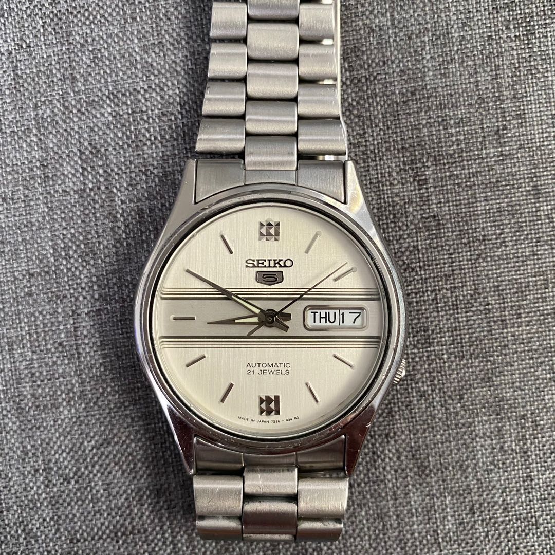 Seiko Rare Clean White and Silver Dial, Luxury, Watches on Carousell