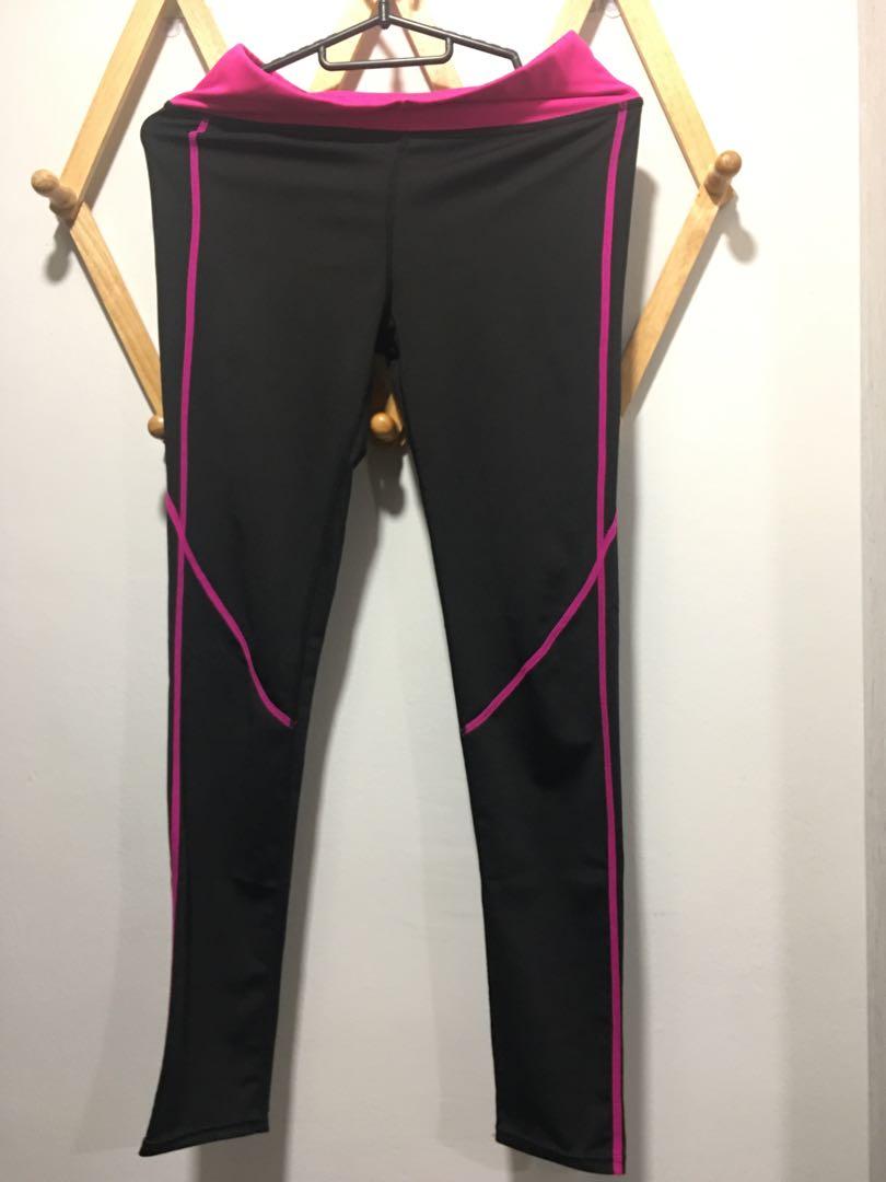 Pink black yoga pants shop